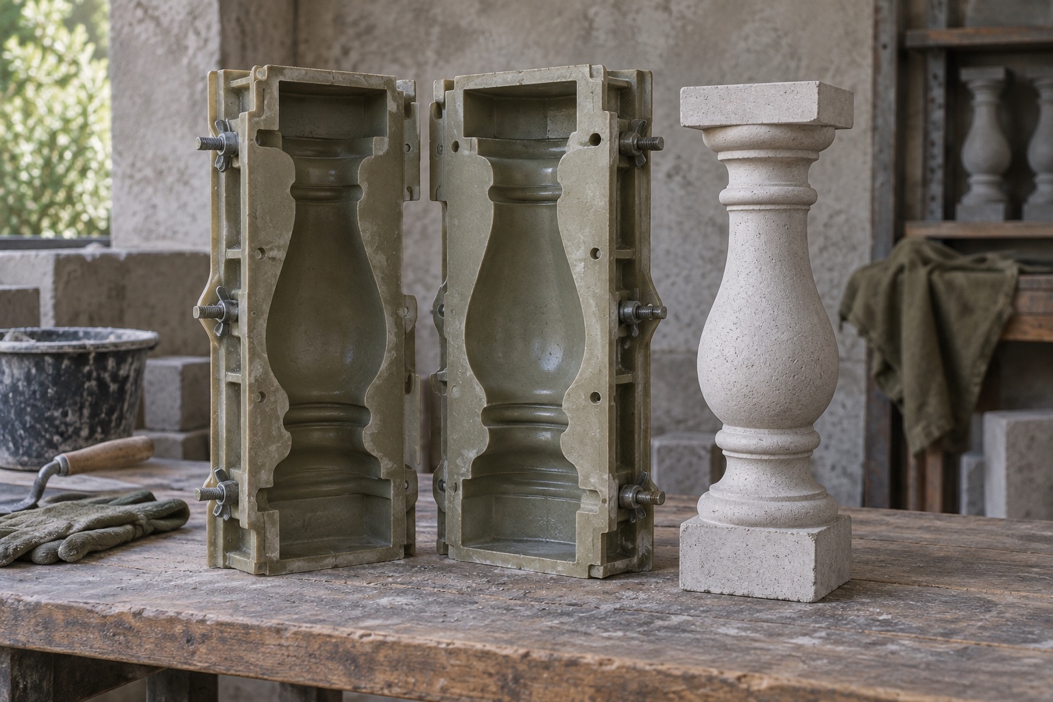 Concrete baluster moulds