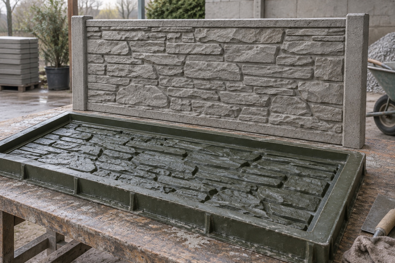 Concrete fence panel moulds